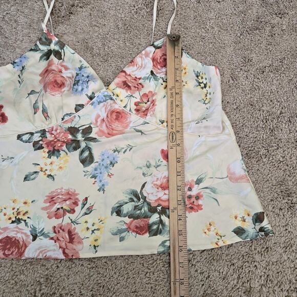 Abercrombie & Fitch Sleepwear Top Cami Lounge Satin Floral Sz LARGE - Picture 5 of 8